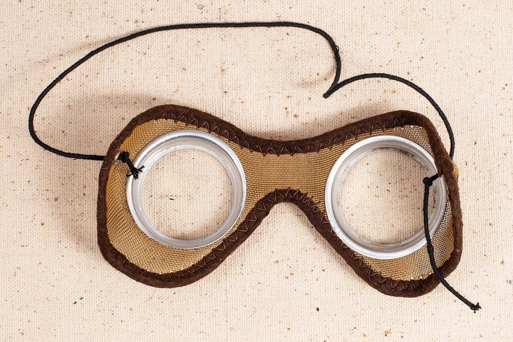 Unusual Goggles with Brass Mesh Mask