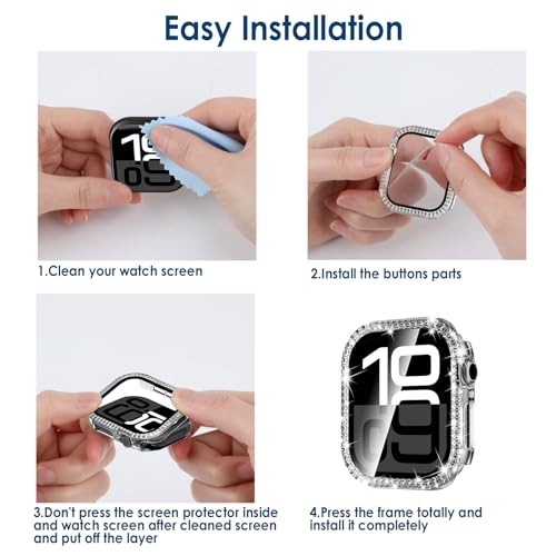 5-Pack Women Bling Screen Protector Case Compatible with 42mm(Series 10/11)