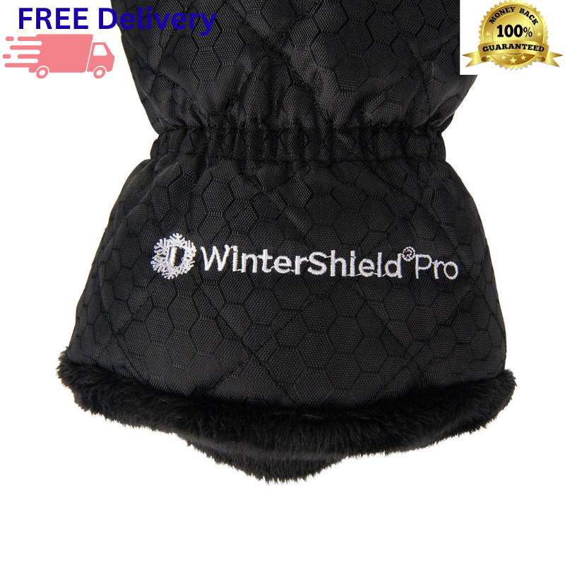 2-Pack Fleece Lined Ice Scraper Mitt Water Resistant Windproof Scraper with Pick