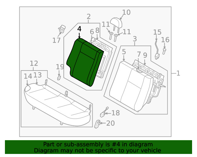 Genuine GM Seat Back Cover 96890432