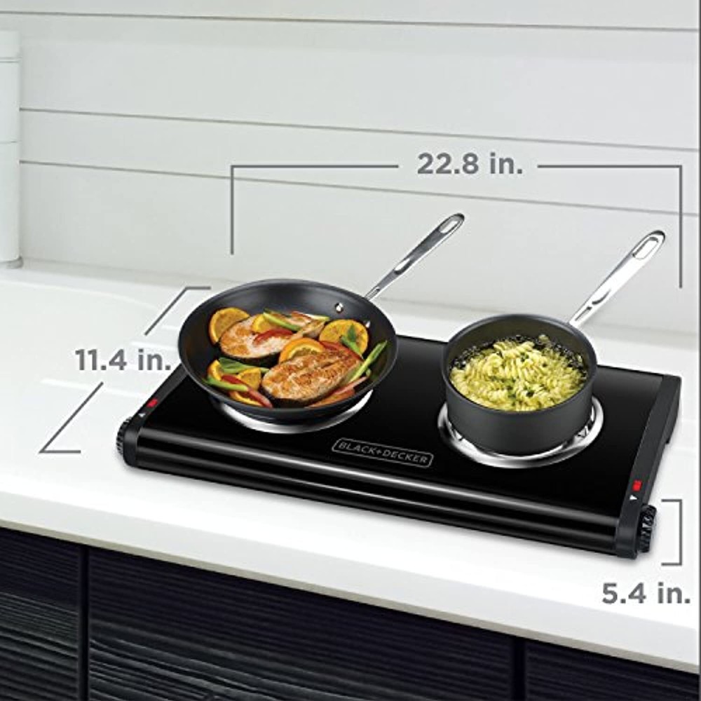 BLACK+DECKER Double Burner Portable Buffet Range, Black, DB1002B