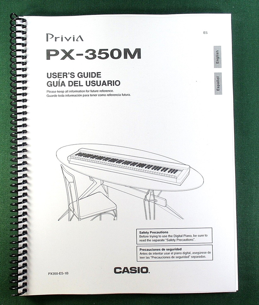 Casio PX-350M Instruction Manual: 79 Pages Coil Bound & Protective Covers!