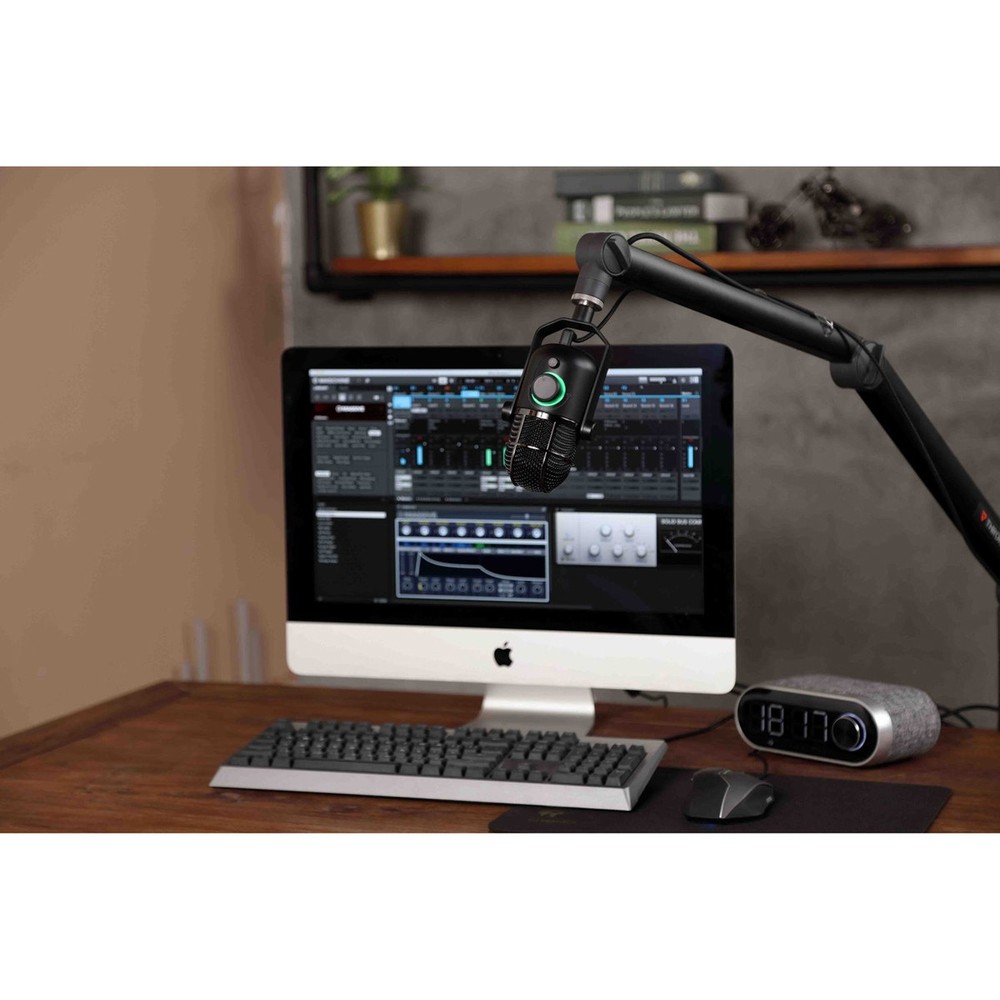 Thronmax MDrill Dome Plus USB Microphone with Tabletop Stand, Jet Black