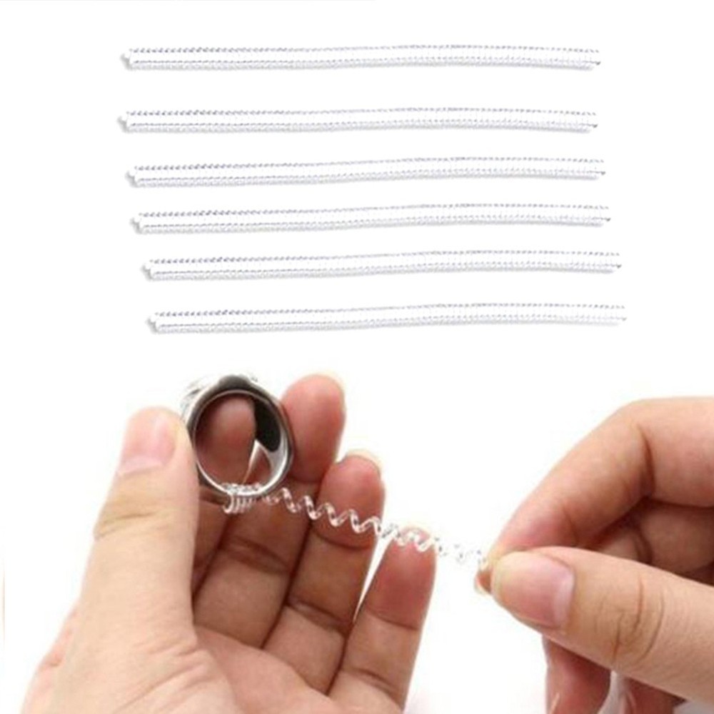 12 Pcs Transparent Guard TPU Invisible Ring Size Adjuster Size Reducer