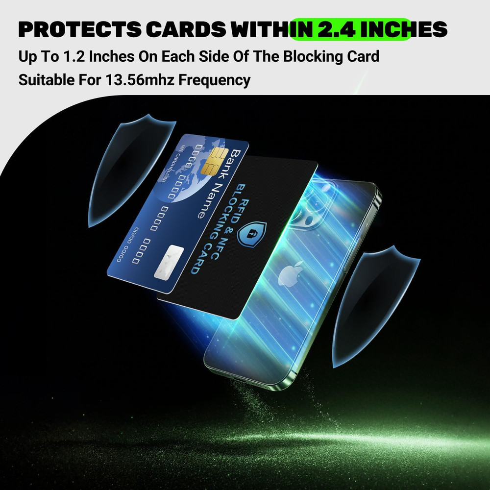 Updated Version-6 Pack RFID Blocking Cards Premium Contactless NFC Debit Credit