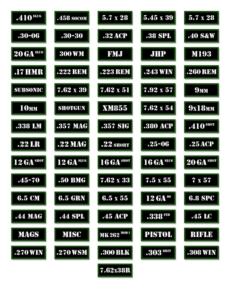 TOOLS Ammo Can Stickers 4x Ammunition Gun Case Labels for TOOLS Decals 4 pack