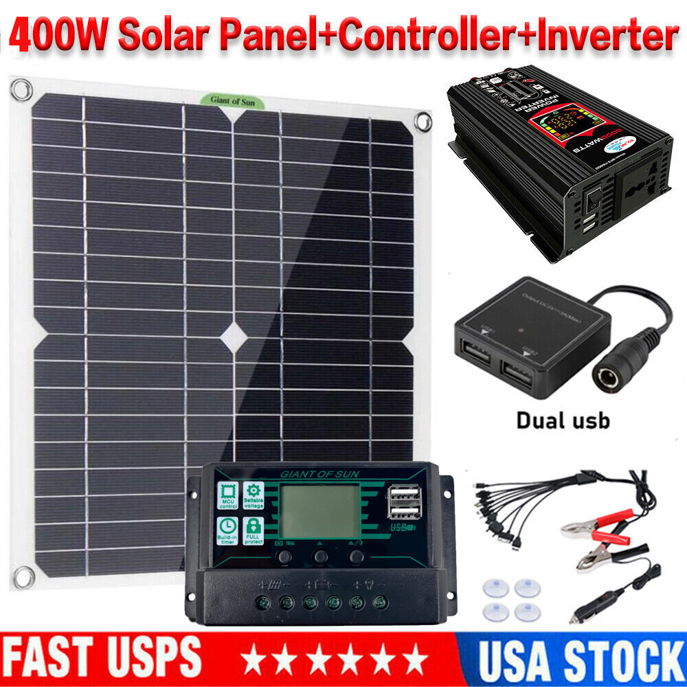 6000W Solar Panel Kit Solar Power Inverter Generator 100A Home 110V Grid System