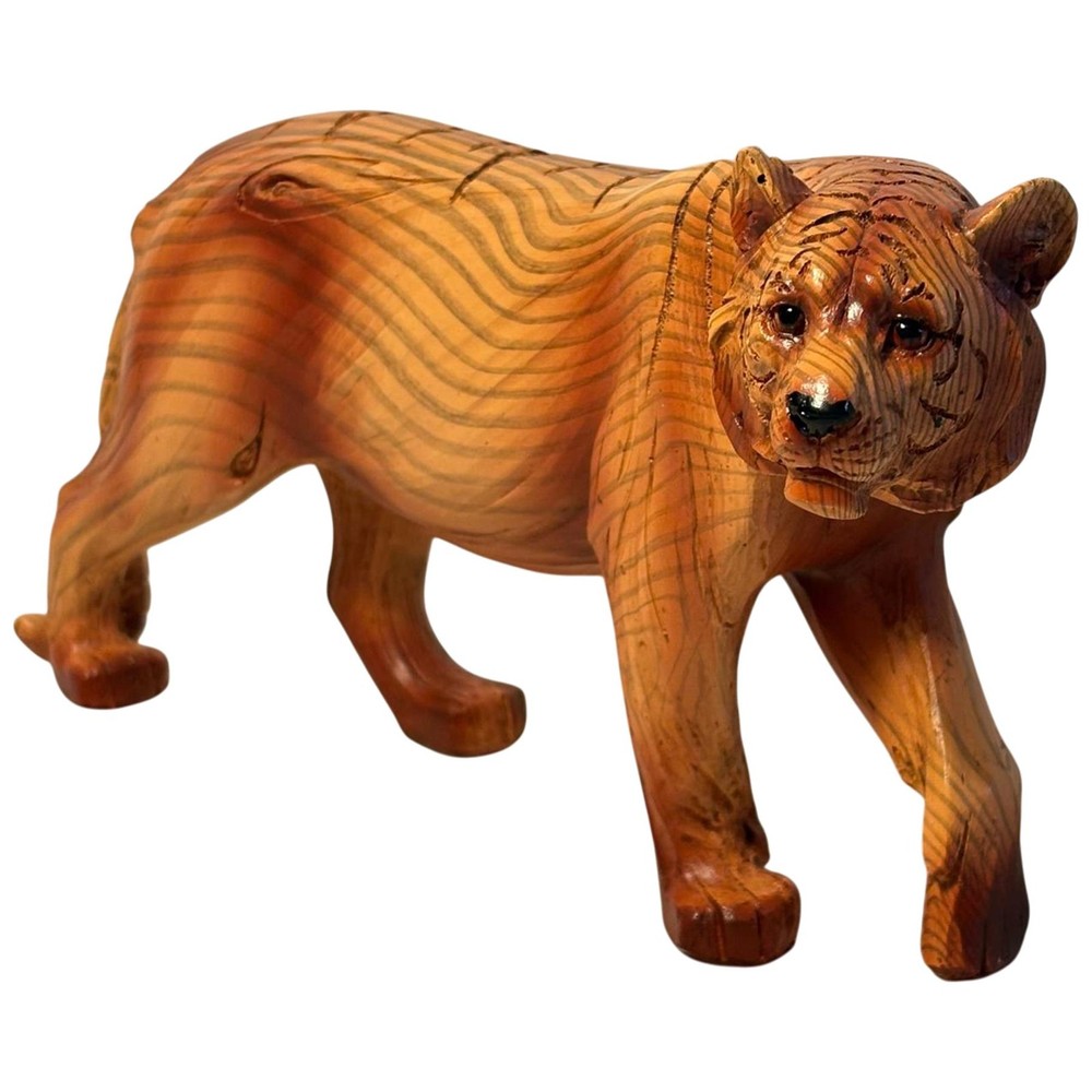 𝗪𝗢𝗢𝗗𝗘𝗡 𝗘𝗙𝗙𝗘𝗖𝗧 𝗧𝗜𝗚𝗘𝗥 𝗢𝗥𝗡𝗔𝗠𝗘𝗡𝗧 Freestanding Animal Figure