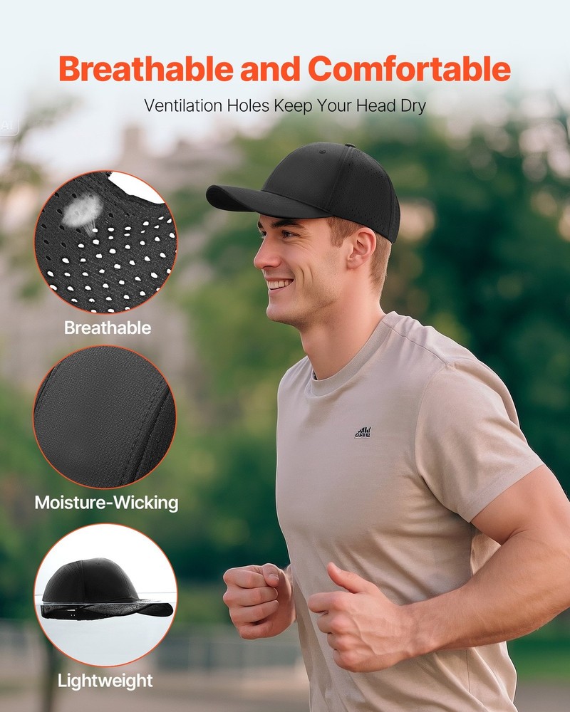 Baseball Cap Plain Baseball Hat Breathable Fabric Adjustable Size Lightwei