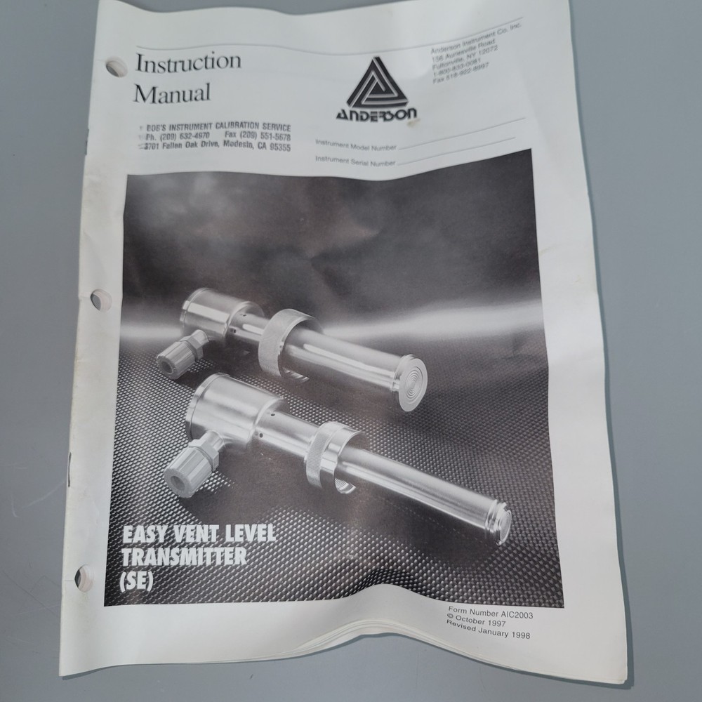 Anderson Negele Easy Vent Level Transmitter SE610051000 (B171)