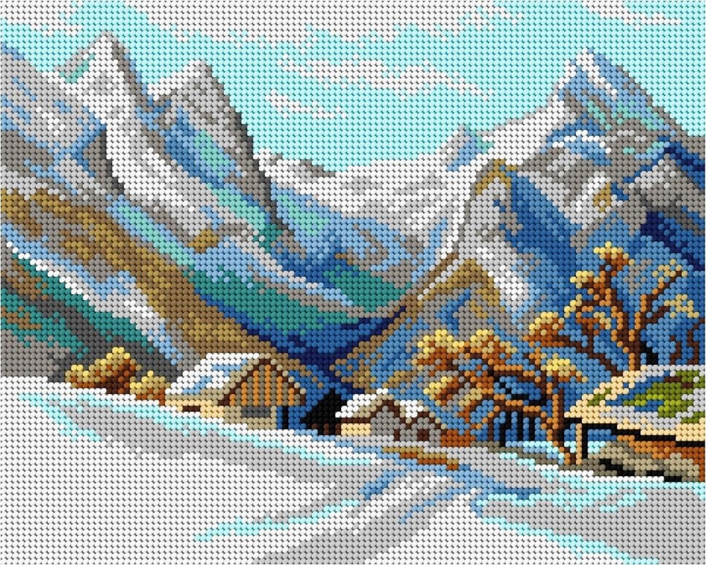 Orchidea Needlepoint canvas for halfstitch without yarn after Edward Theodore...