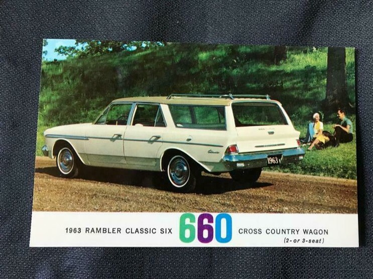 Auto Advertising, 1963 Rambler and more, Auto Postcards