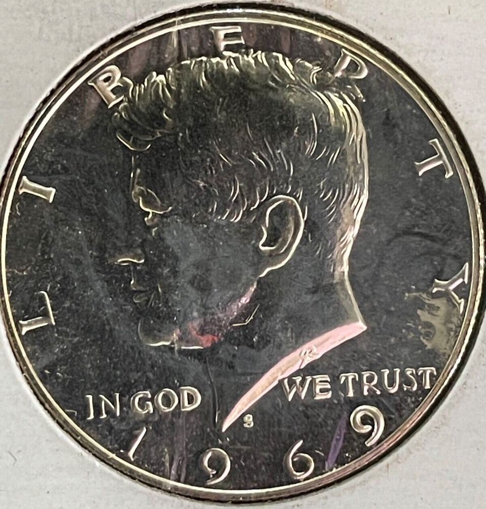 1969 S Kennedy Half Dollar Proof DDR-007 Doubled die reverse