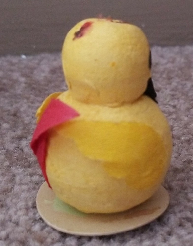 Antique Paper Mache Easter Chick Party Decor Container Germany Vintage
