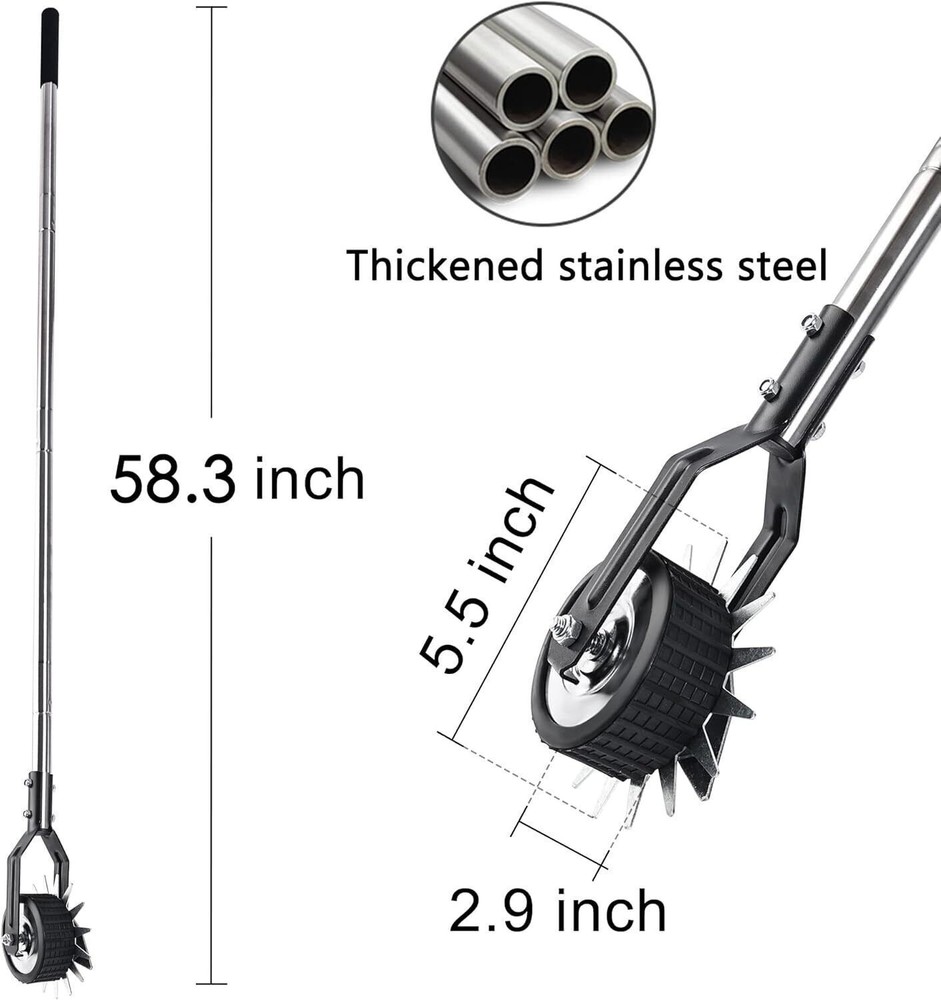 Wheel Rotary Edger Rotary Shear Sidewalk Manual Lawn Edger 3 Sections Handle