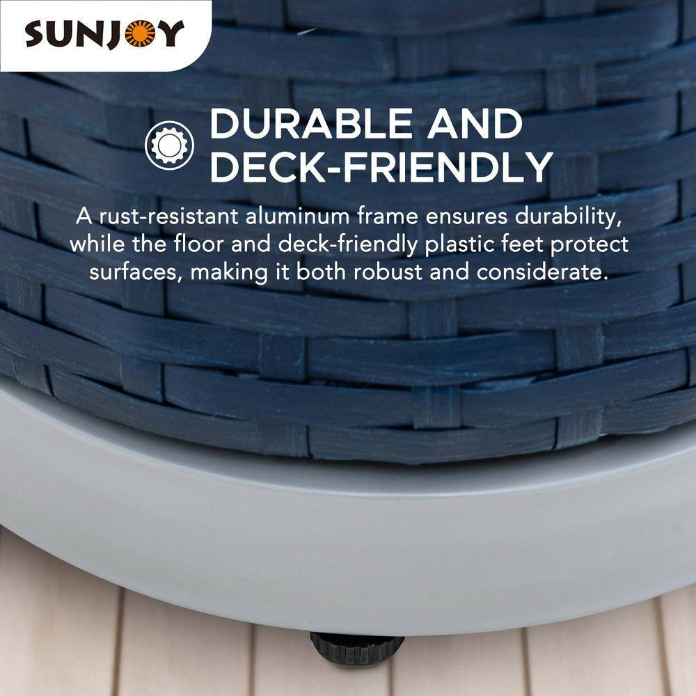 16 In. Rust-Proof Aluminum Pool Float Storage Rack, Wicker Poolside Floating Sto