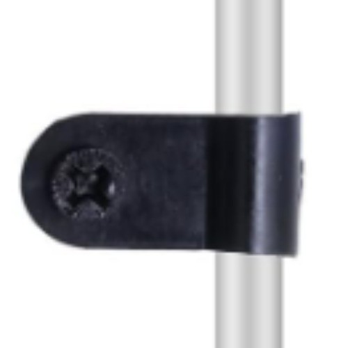 1 Nylon Plastic R-Type Black Clamp, used