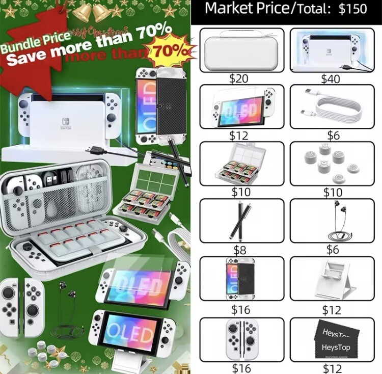 Brand New 25 In 1 Nintendo Switch OLED Accessory Kit
