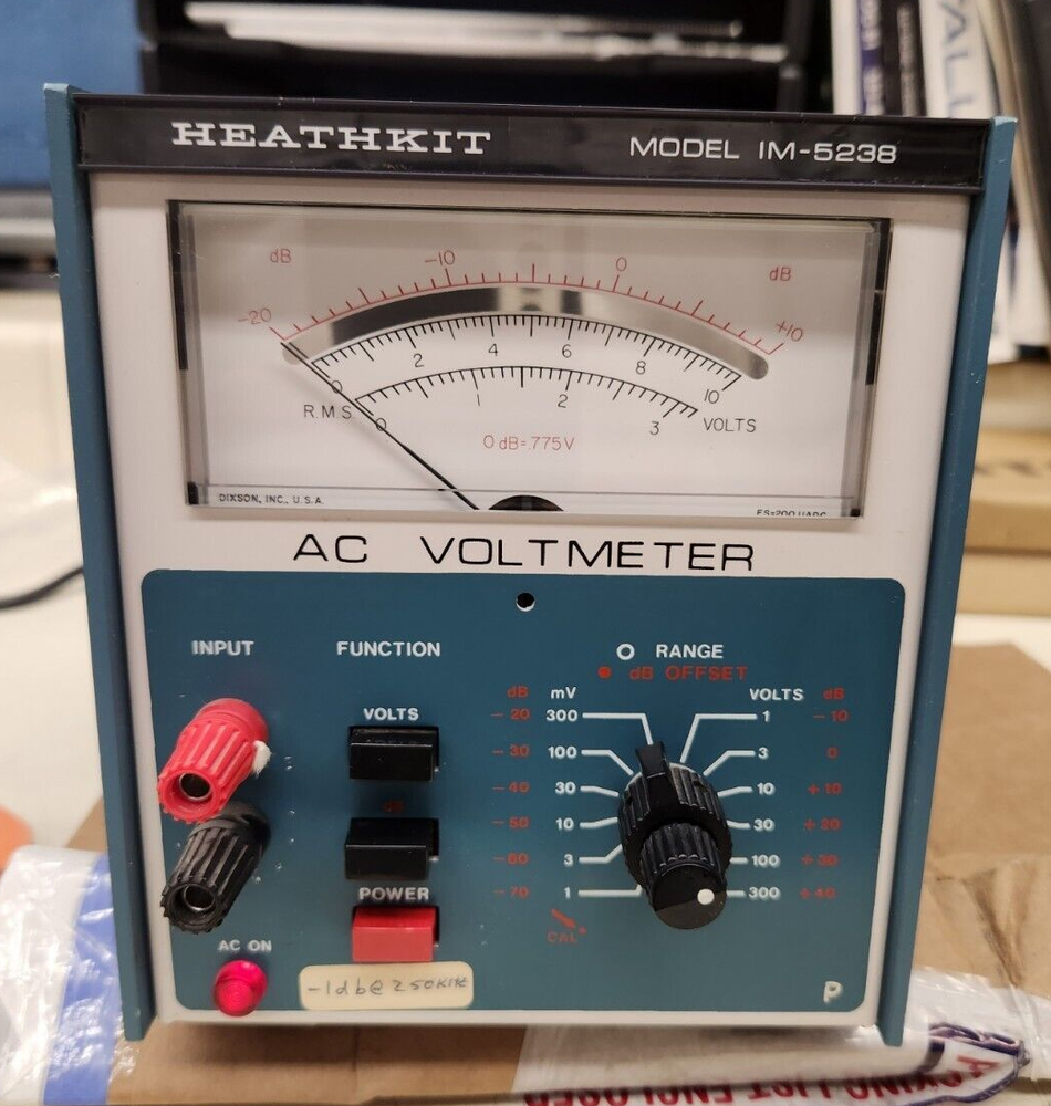 Heathkit IM-5238 AC Voltmeter, BENCH TESTS GOOD, NICE UNIT.