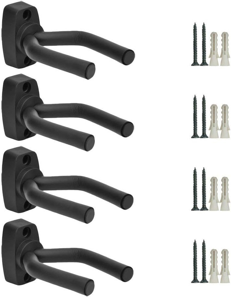 Guitar Hanger Wall Mount 4 Pack, Guitar Holder Wall Mount Hook Stand Display wit