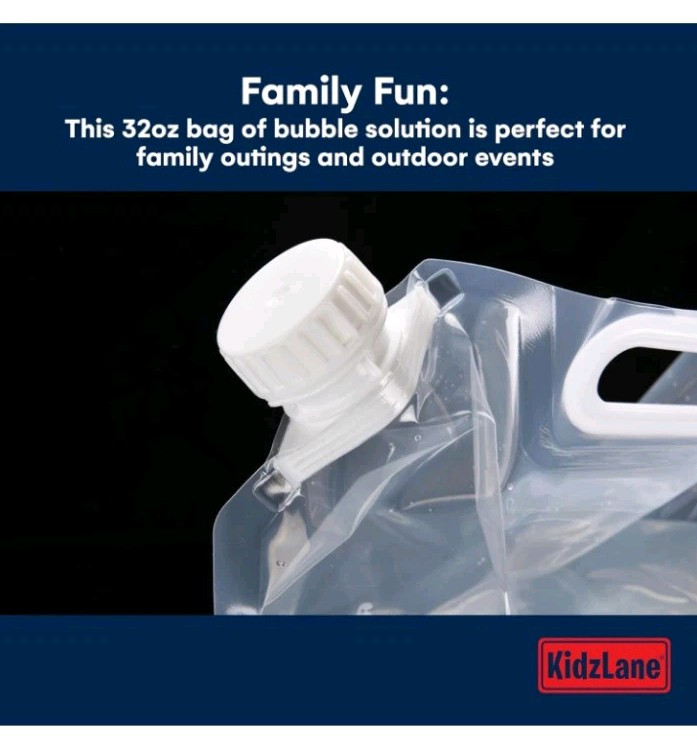 Kidzlane 32oz Bubble Refill Pouch - Pour spout for Bubble Machine (Empty Pouch)