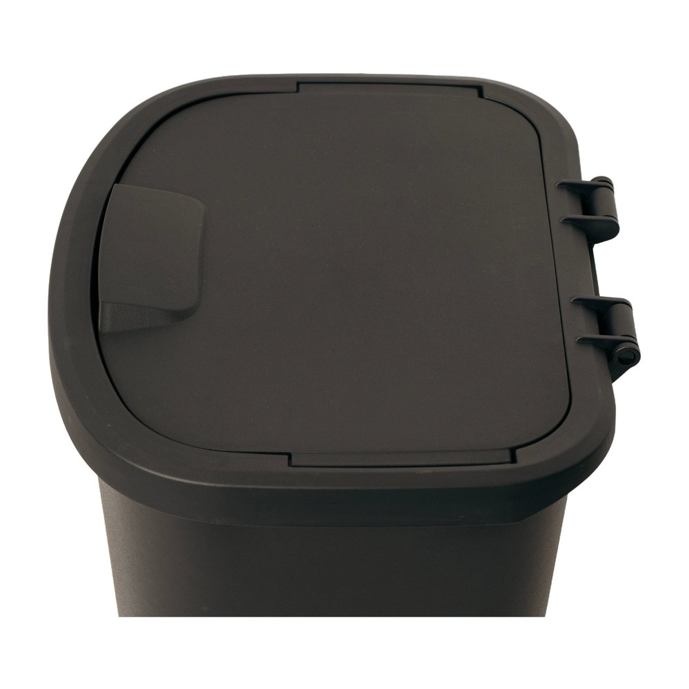Mainstays 11 Gallon Plastic Kitchen Trash Can, Lift Top Garbage Bin, Black