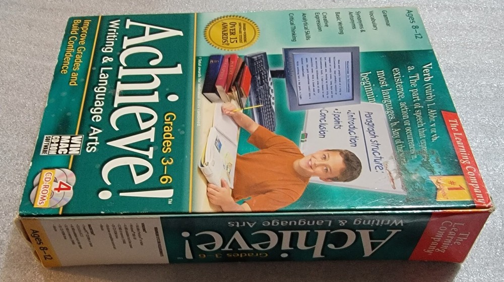 Achieve! Writing & Language Arts Grades 3-6 CD Learning Software Windows & Mac