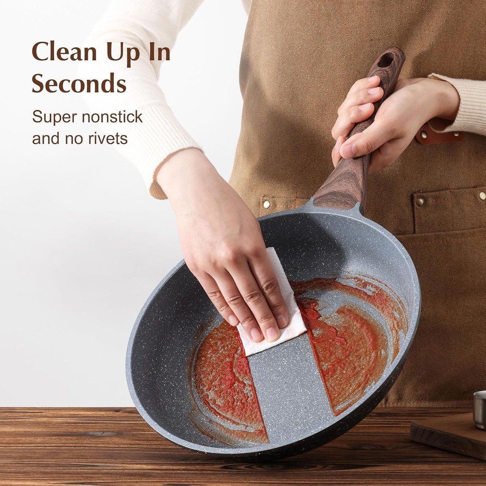 Durable 9.5-Inch Nonstick Omelette Pan with Induction Compatibility & Easy Clean