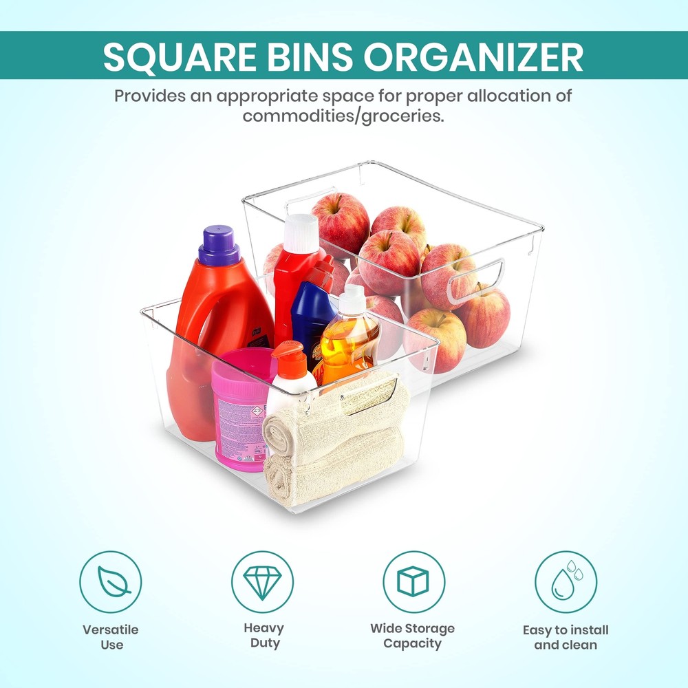 Utopia Kitchen Clear Organizer or Storage Bins - 6 Pack Pantry Organizers and...