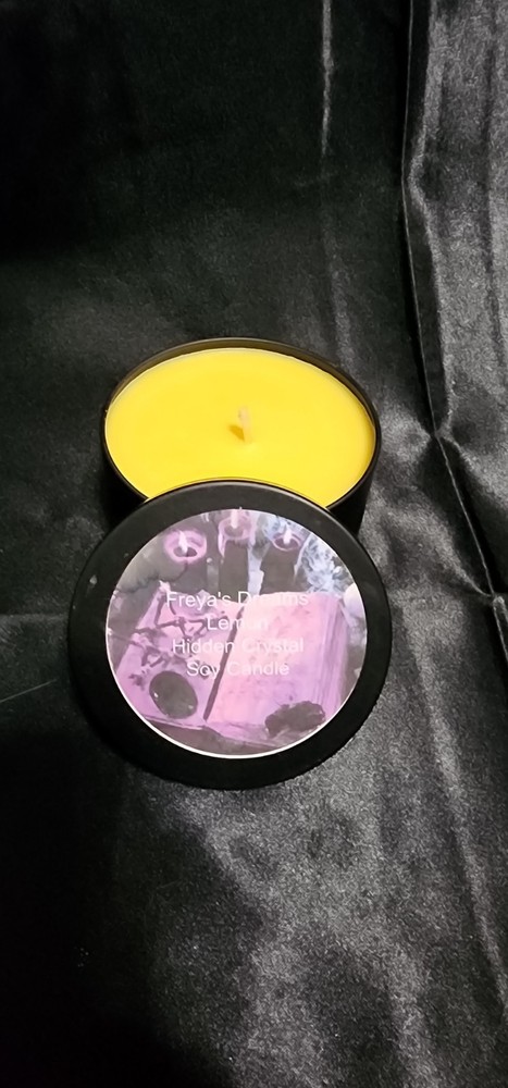 Lemon Scented Spell Candle With Hidden Crystal