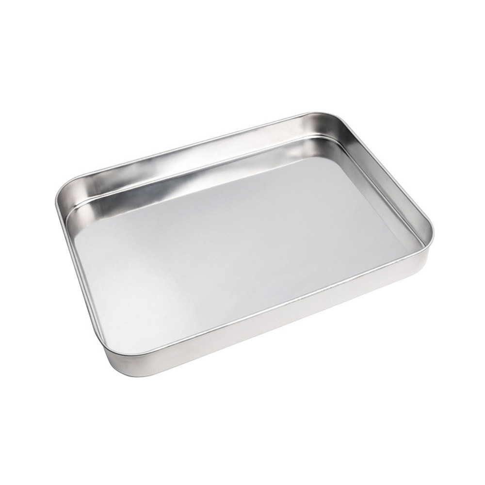 10 Inch Large Rectangular Steamer Dish Stainless Steel Plate Steaming