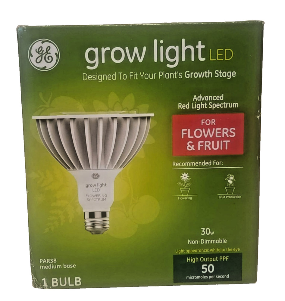 GE Grow Light LED For Fruit And Flowers Par38 Medium Base 30 Watt 50 PPF