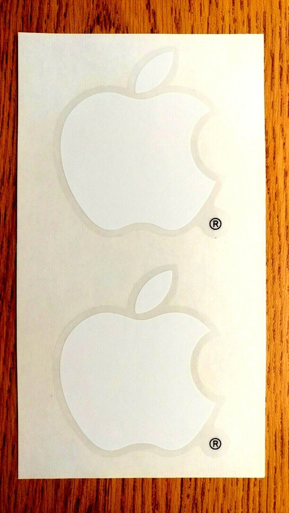 Apple Computer white decal stickers - 2 per card - original