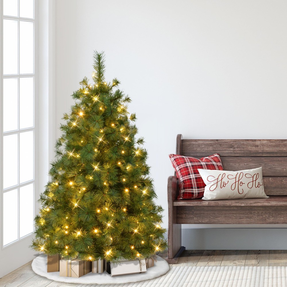 4.5' Pre-Lit Artificial Colorado Pine Christmas Tree with 150 Dual Function L...