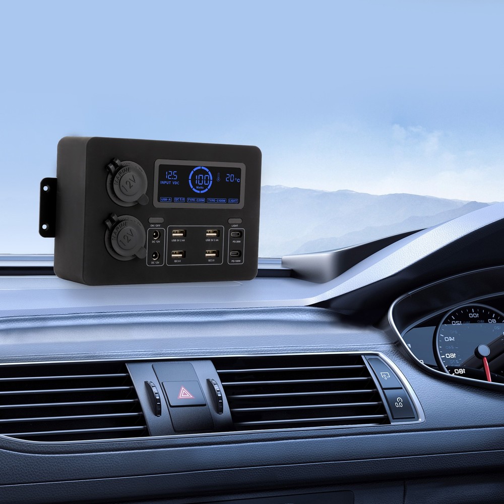 Multifunctional RV Power Box Wall-Mounted Power Box Mini Distribution Box DC12V