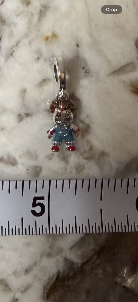 V642 S925 STERLING SILVER CHUCKY DOLL DANGLE CHARM