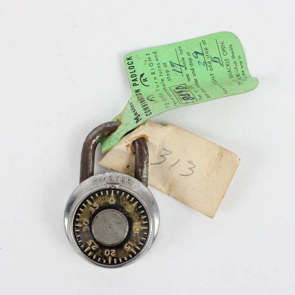 Vintage Master Lock Co. Padlock with Combination FLAW