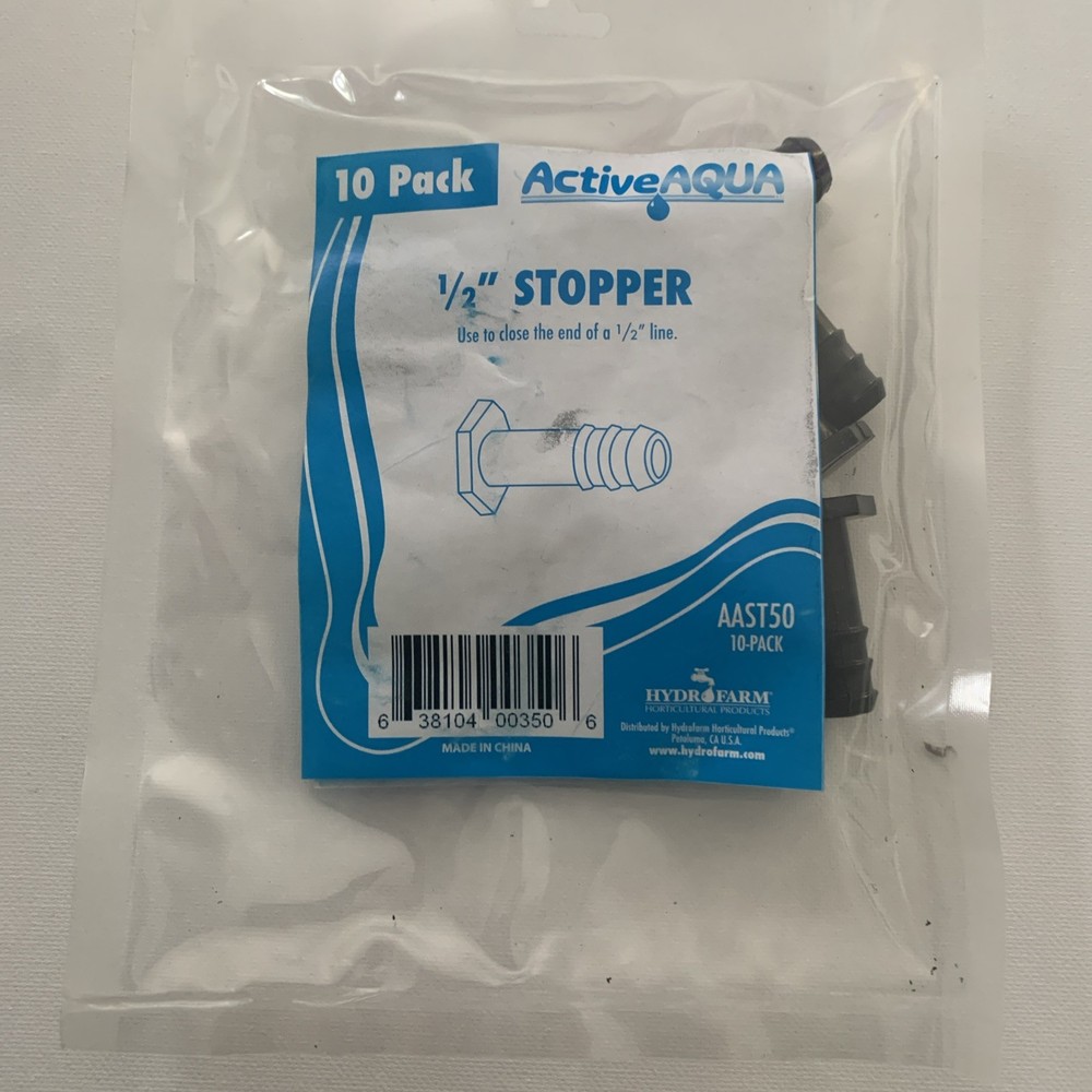 Active Aqua 1/2” Stopper Irrigation Fitting (Quantity 10) AAST50 NEW