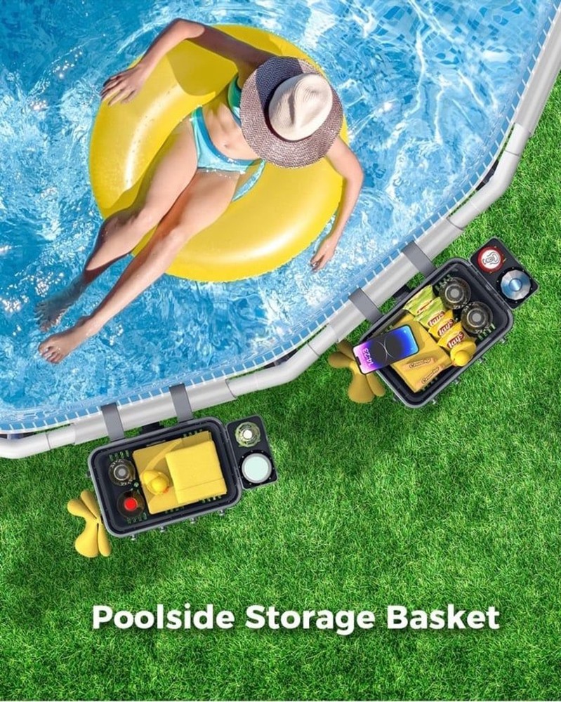 Storage sets for pools includes 2 baskets 2 cup holder weather resistant NWT