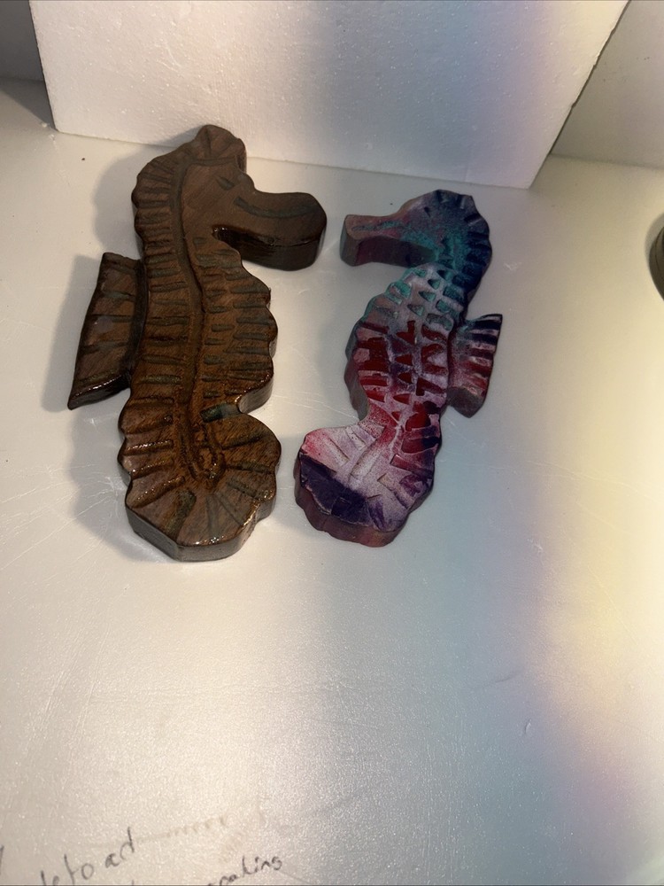 Wooden Hand Painted Seahorses