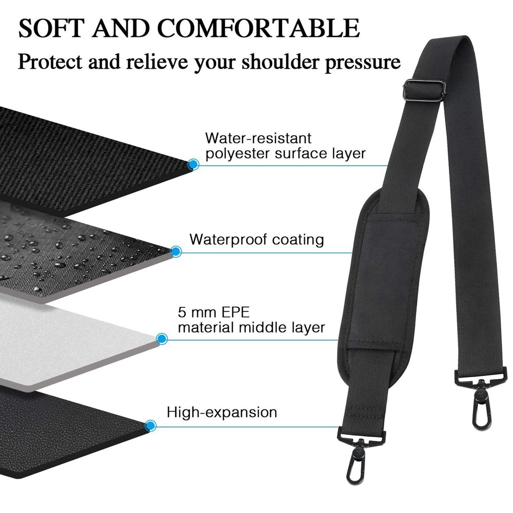 Shoulder Strap, 52" Universal Replacement Laptop Shoulder Strap Luggage Duffe...