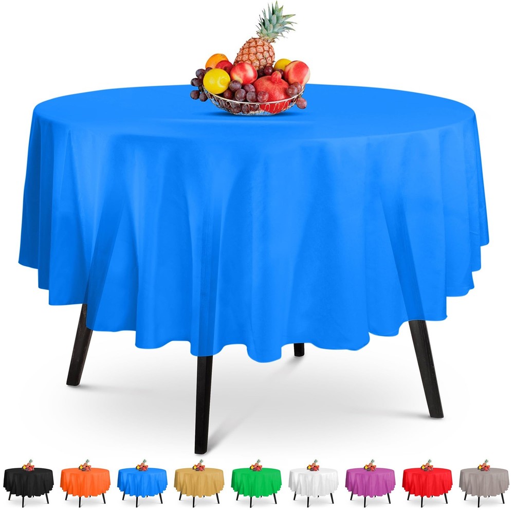 HSGUS 5 Pack Premium Round Blue Plastic 84" × (Round),