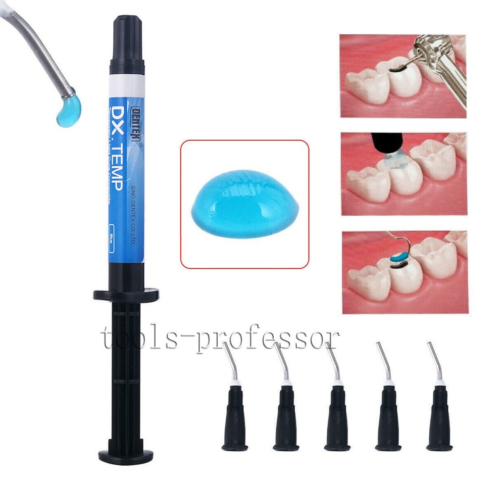 DENTEX Dental Temporary Flowable Light Cure Composite Resin Blue/Transparent