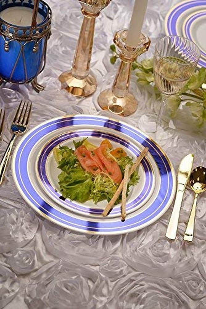 Gold Plastic Silverware Set, 160 Count, Extra Heavy Duty Flatware, Disposable...