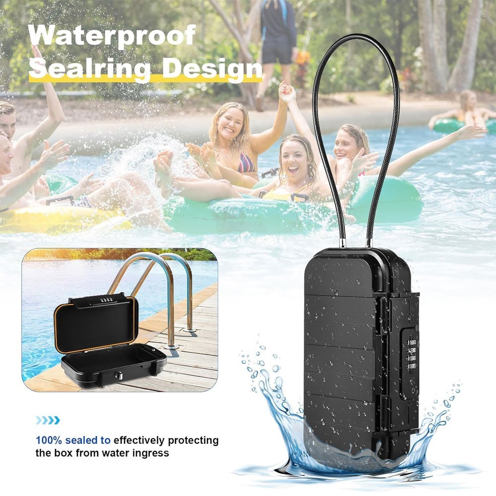 Safe Box Combination Security Case Travel Lockbox with Code Waterproof Portable