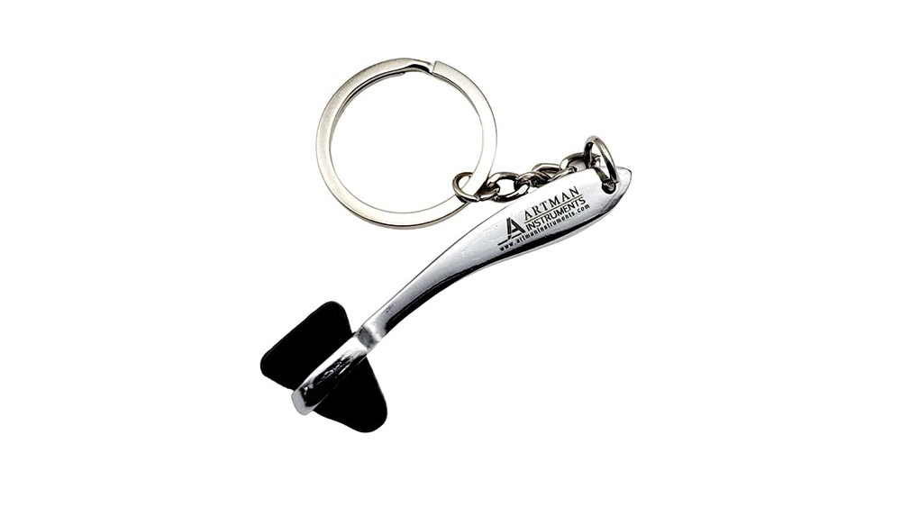 Reflex Hammer Keychain Silver Chrome Black ARTMAN
