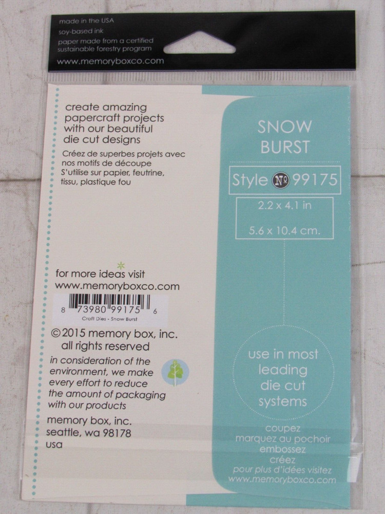 Memory Box Steel Craft Die, Snow Burst, 99175