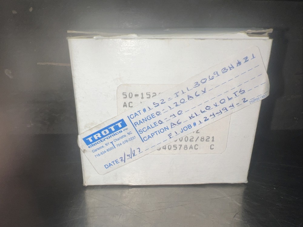 Trott Type 152 Panel Meter. NOS Surplus