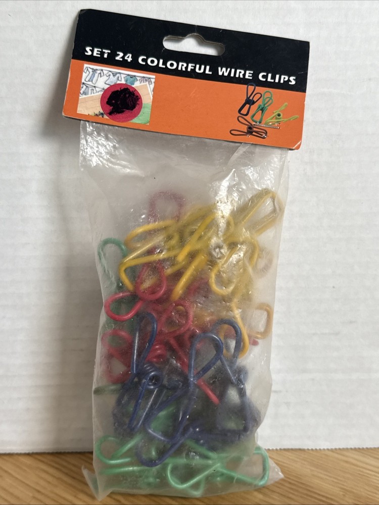 Set 24 Colorful Wire Clips, Binder Clips
