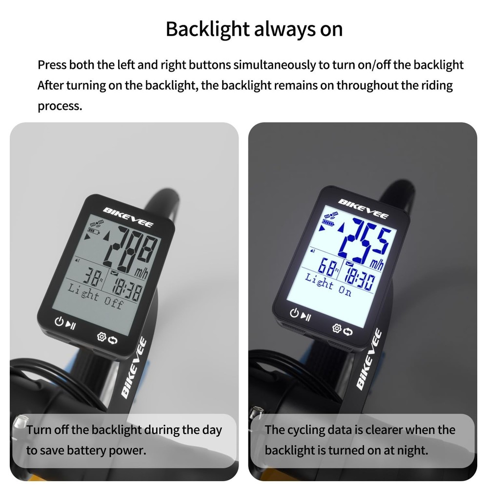 GPS Speedometer & Odometer - Wireless Bike Computer, Auto Start/Stop, Auto Ba...